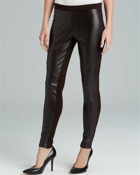 michael kors faux leather front leggings